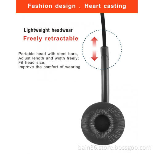 T12 noise-cancelling over-ear customer service headset music game learning